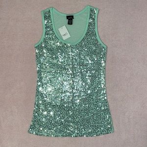 rue21 🌻 Sequined Mint Green Tank - Size: S